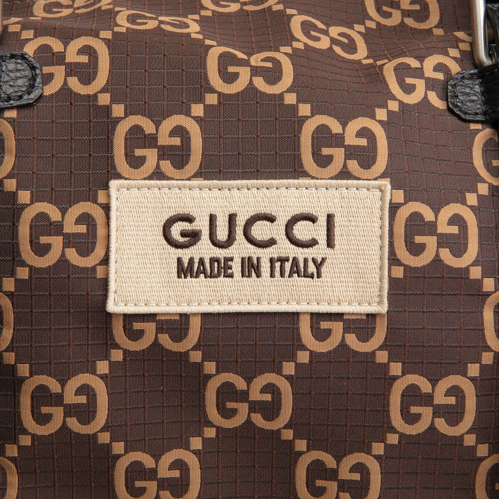 GU GG Nylon Ripstop Duffel Bag - Brown