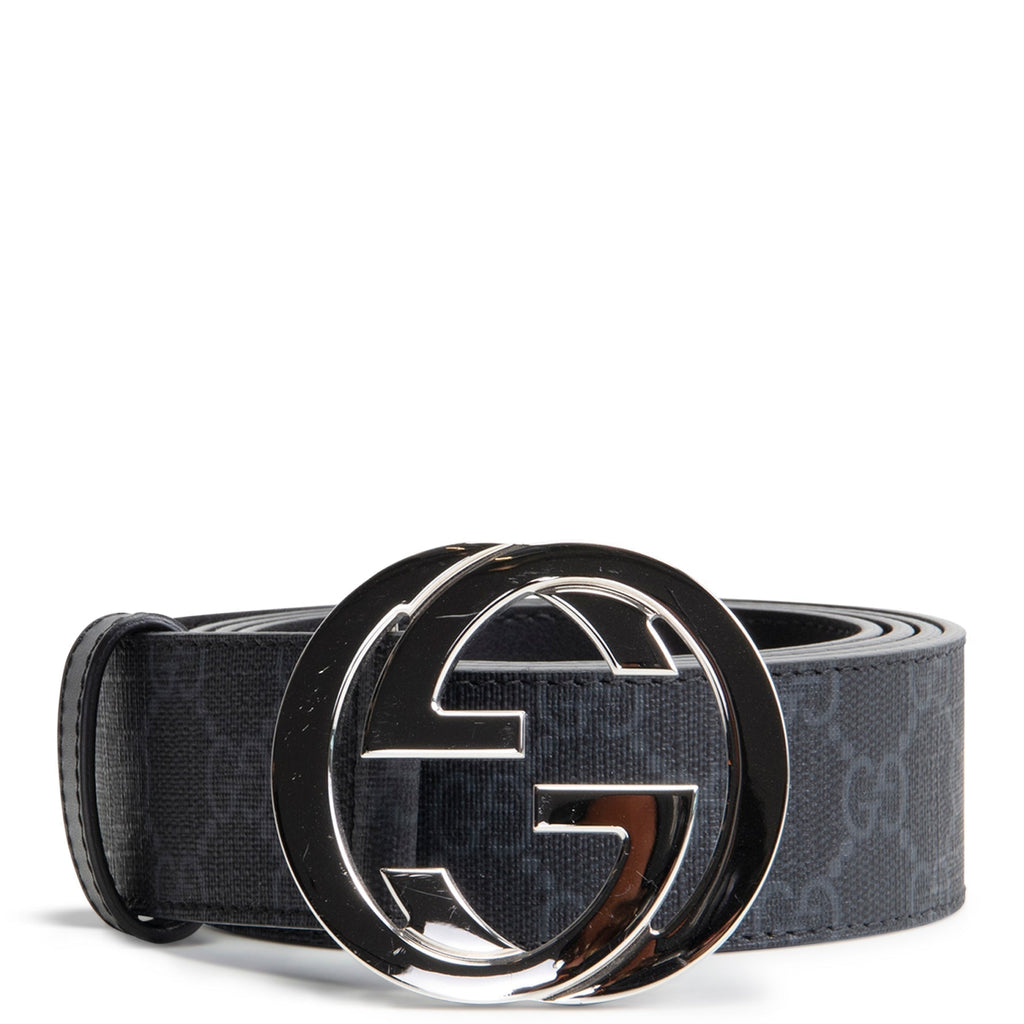 GU GG Supreme Interlocking G Belt - Black
