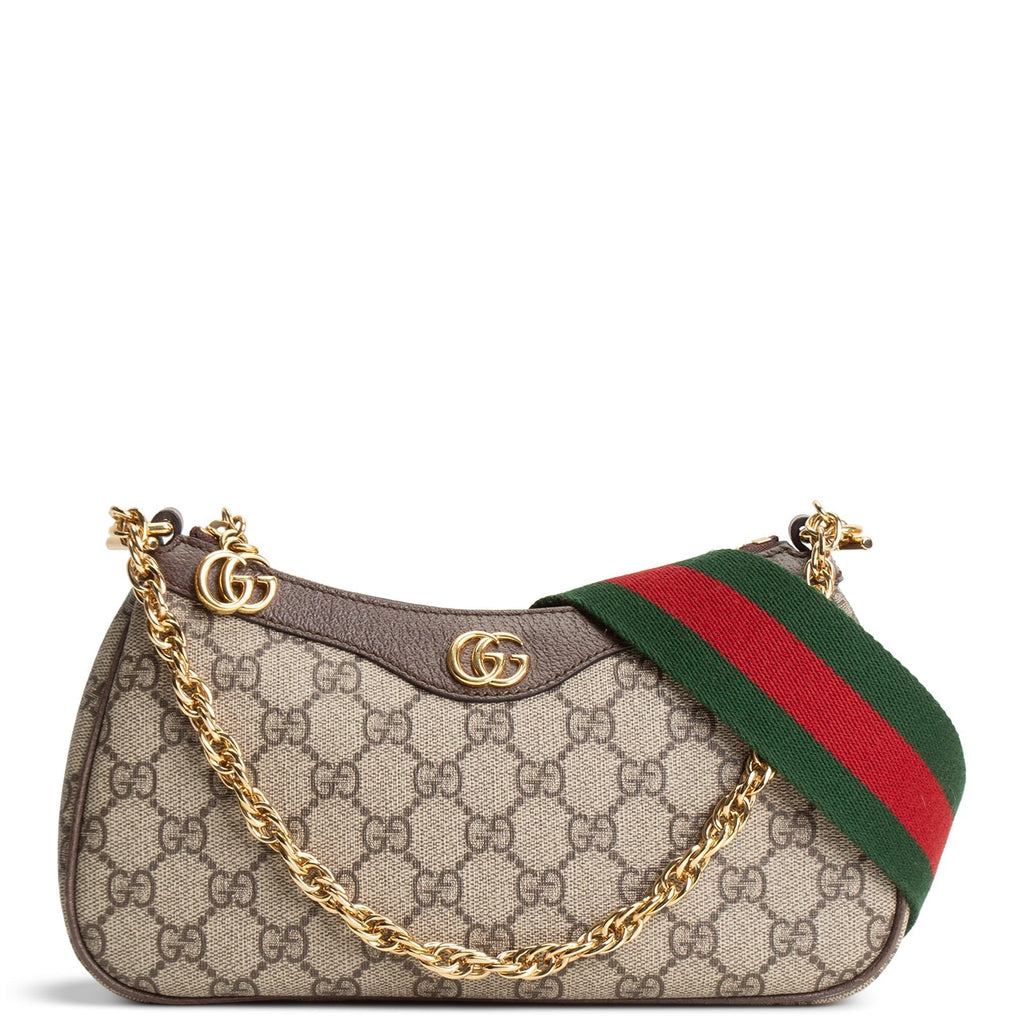 GU GG Supreme Ophidia Small Shoulder Bag - Beige & Ebony