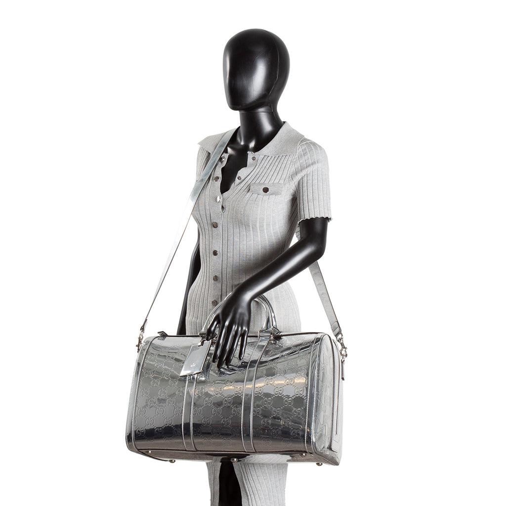 GU Guccissima Medium Mirror Effect Duffle