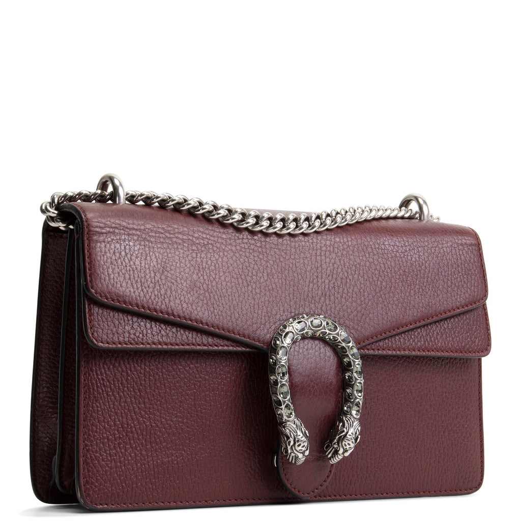 GU Leather Crystal Embellished Dionysus Small - Burgundy