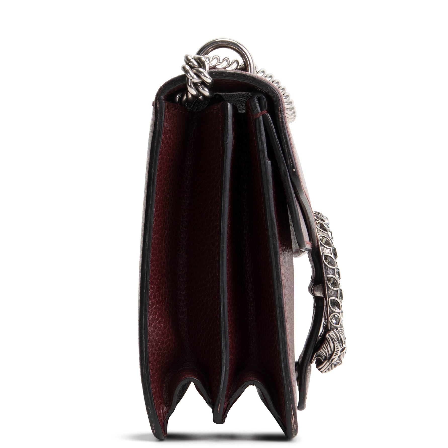 GU Leather Crystal Embellished Dionysus Small - Burgundy