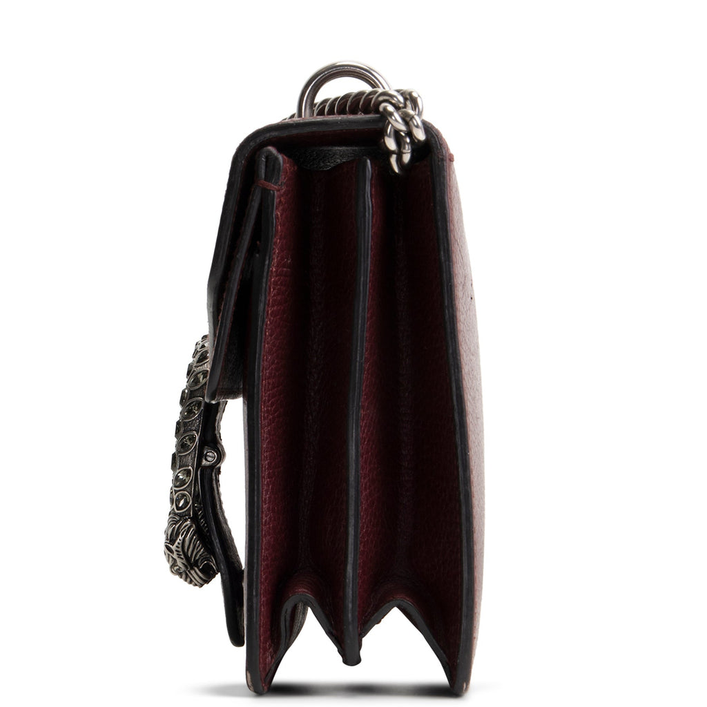 GU Leather Crystal Embellished Dionysus Small - Burgundy