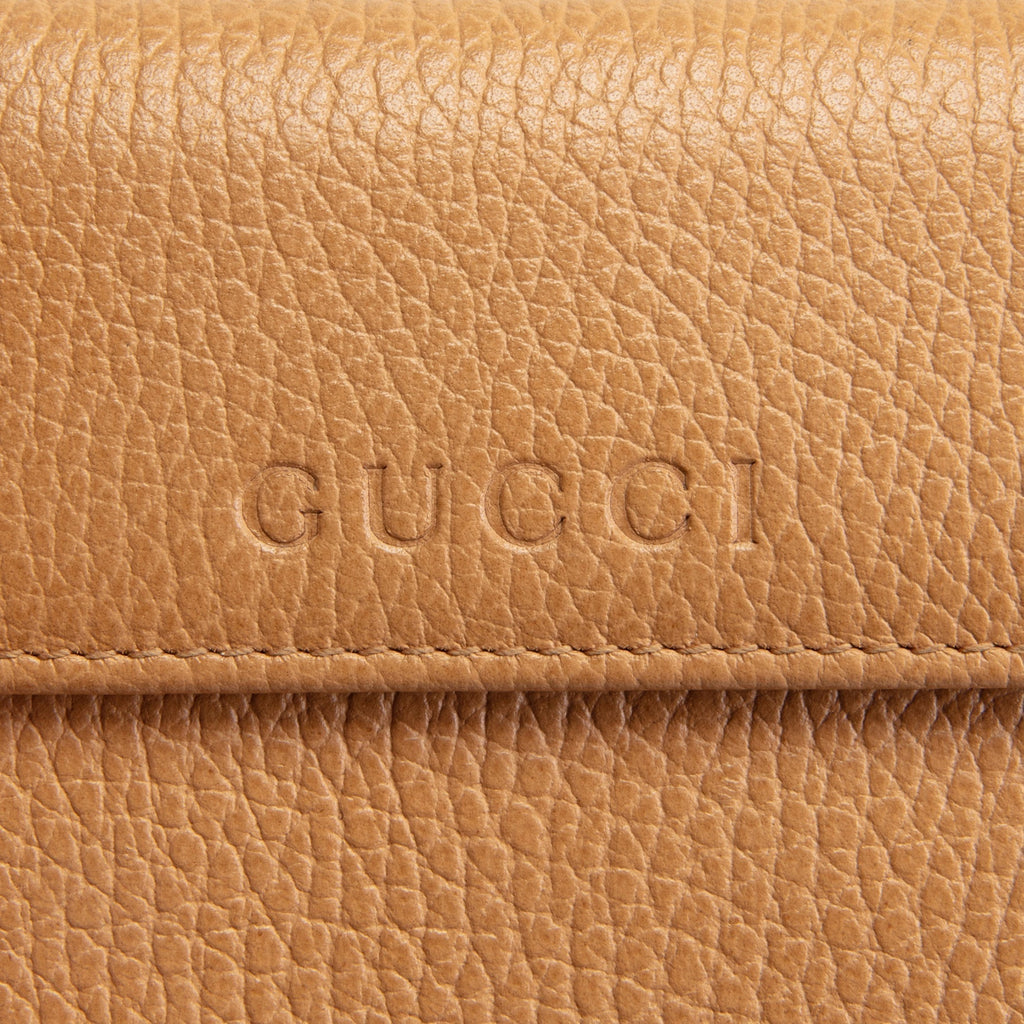 GU Leather French Wallet - Cognac