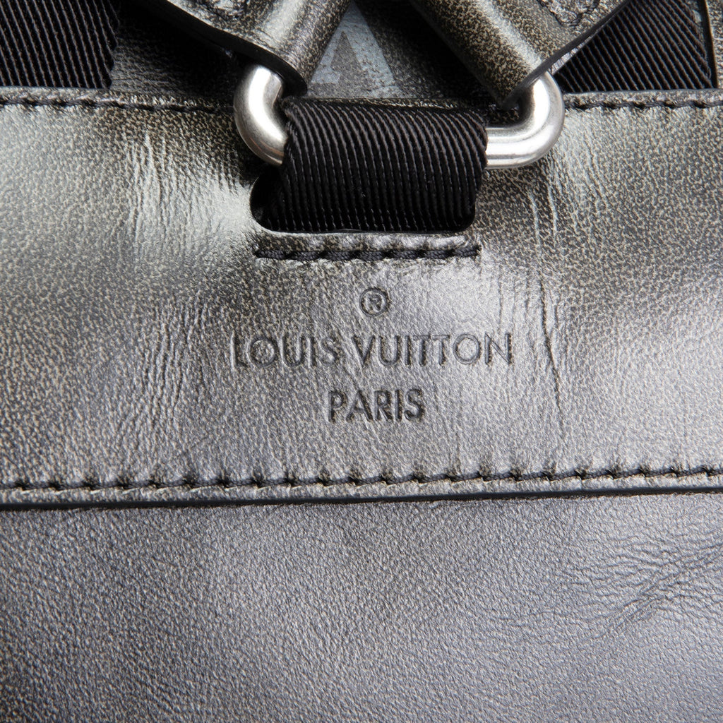 LV Christopher MM Brushed Monogram Eclipse Cowhide Backpack