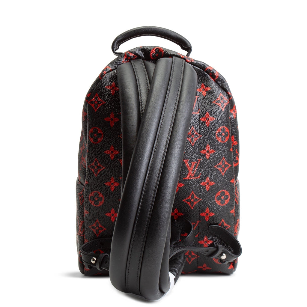 LV Infarouge Monogram Palm Spring PM Backpack - Black/Red