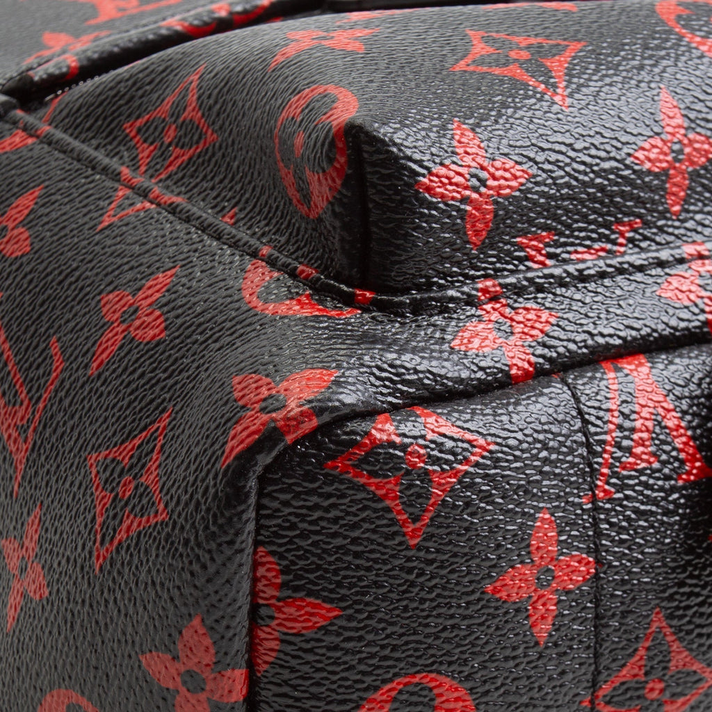 LV Infarouge Monogram Palm Spring PM Backpack - Black/Red