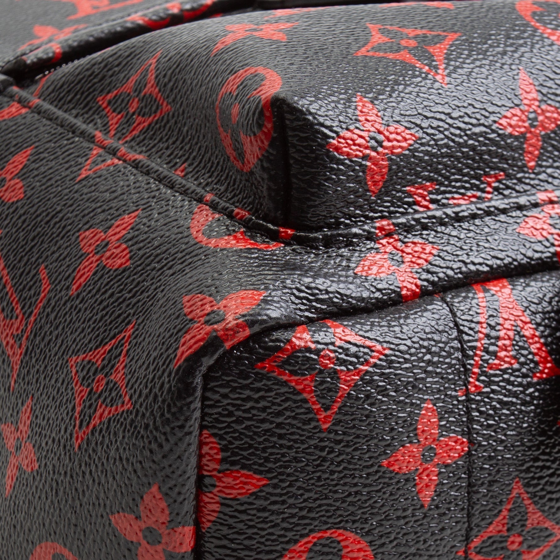 LV Infarouge Monogram Palm Spring PM Backpack - Black/Red