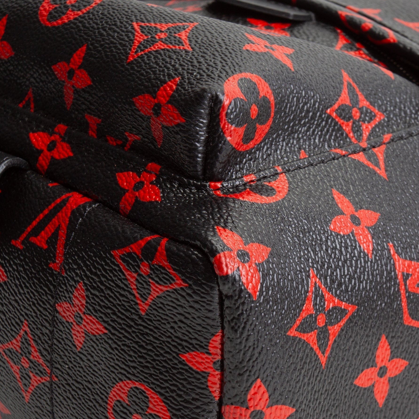 LV Infarouge Monogram Palm Spring PM Backpack - Black/Red