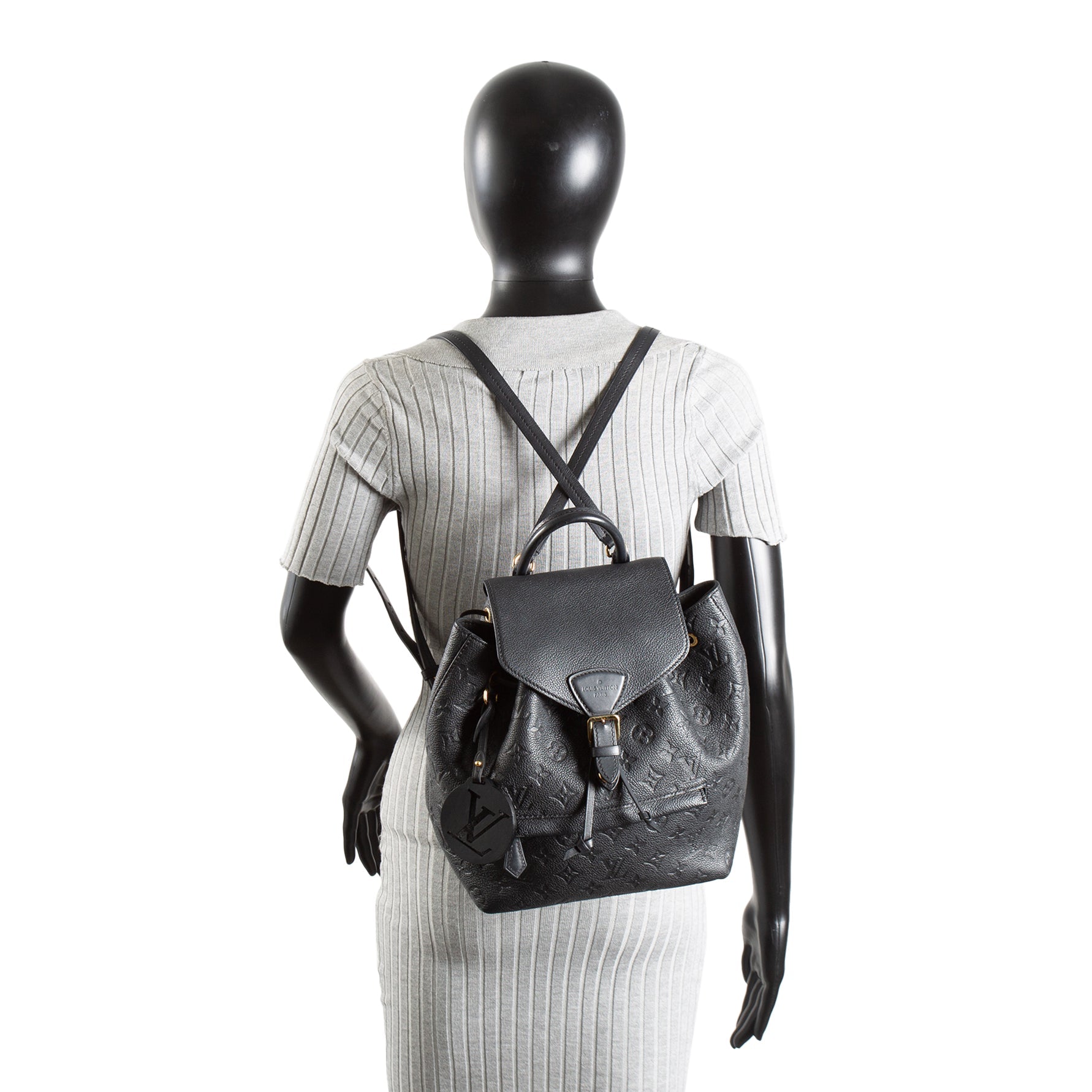 LV Monogram Empreinte Montsouris Backpack - Black