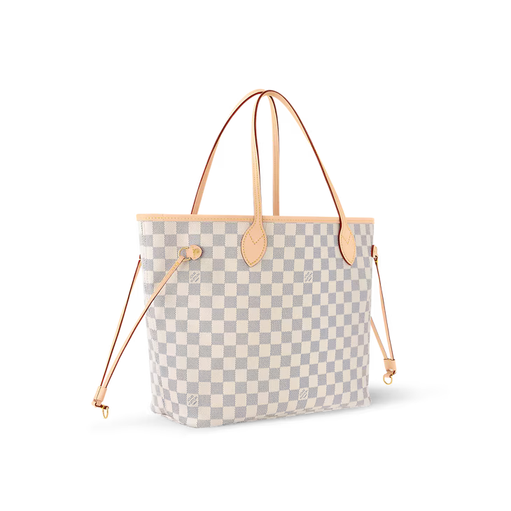 Neverfull MM Damier Azur Canvas Rose Ballerine