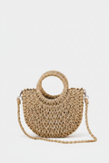 Medium Half-Moon Straw Bag